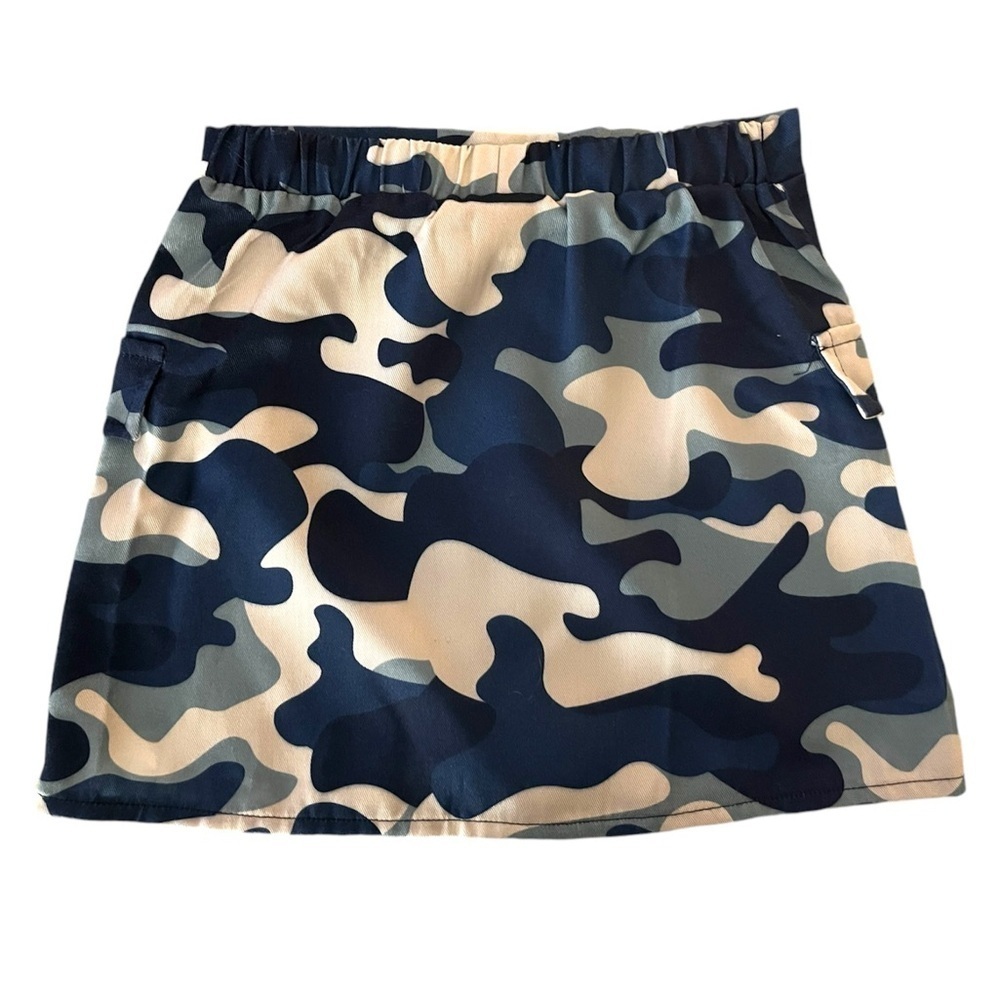 PatPat Set, NWOT, Blue/White Camo, Size: 5-6 Girls, Skirt and Jacket - Picture 4 of 5